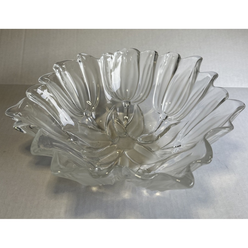 Mikasa Tulips Satin Hostess Bowl 12" Made In Germany With Box Vintage